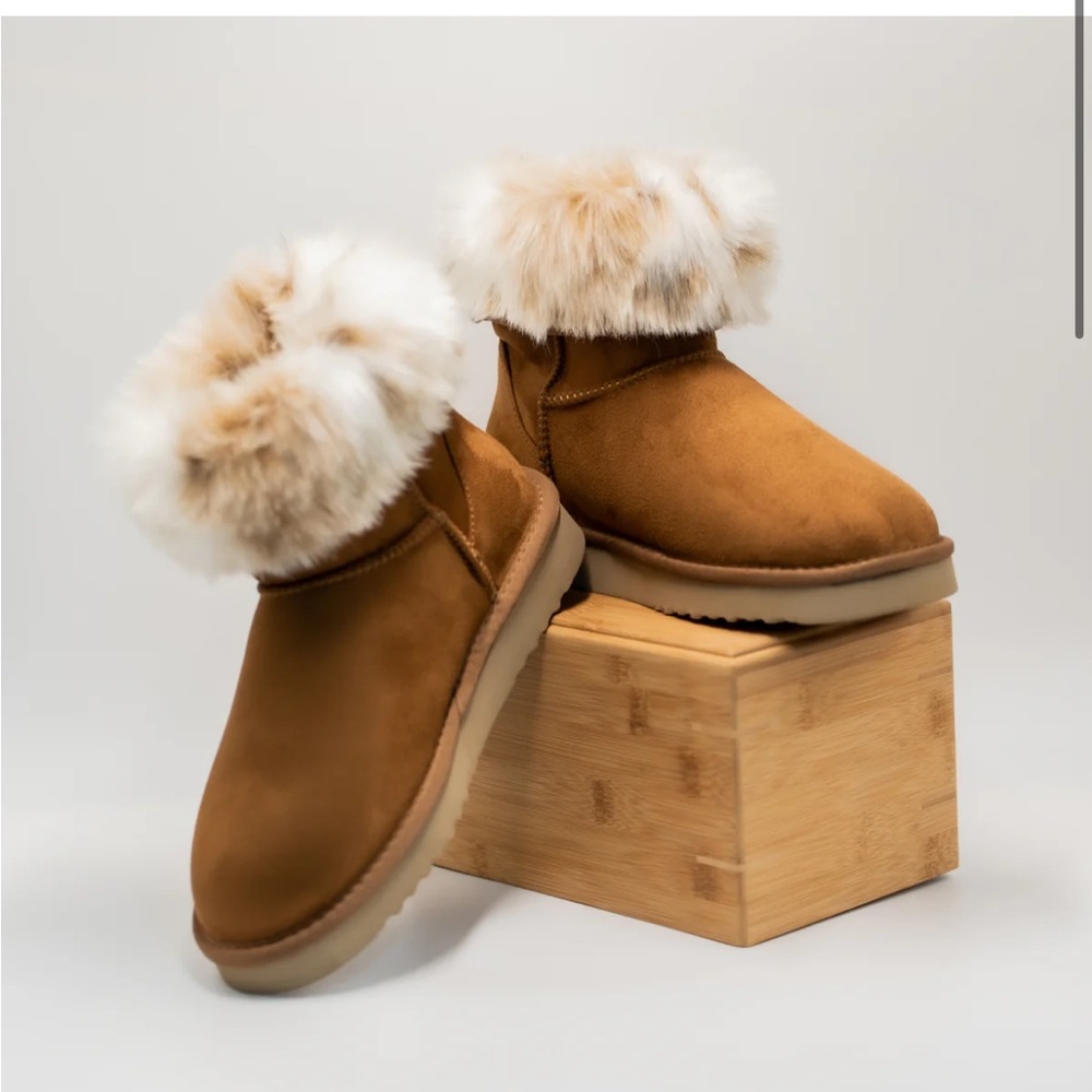 PAWJ Short Boot | Chestnut / Snow Leopard